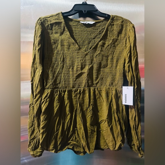 Sonoma Goods For Life Tops - Sonoma✨🤎💚Women's Olive Textured Blouse